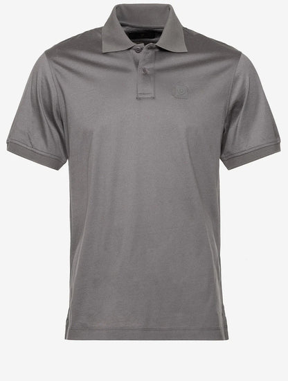 BELSTAFF STEEL MERCERISED COTTON PATCH POLO SHIRT TORNADO GREY RRP £110 BNWT