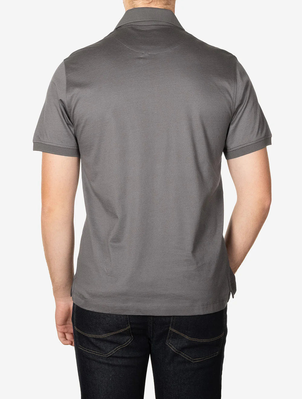 BELSTAFF STEEL MERCERISED COTTON PATCH POLO SHIRT TORNADO GREY RRP £110 BNWT