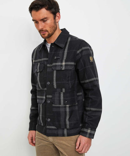BELSTAFF FORGE PADDED WOOL BLEND JACKET BLACK & CHARCOAL UK54 2XL RRP £350 BNWT