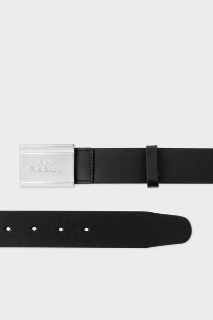 PAUL SMITH PLAQUE LEATHER BELT SIZE 38 WAIST BLACK RRP £80 BNWT