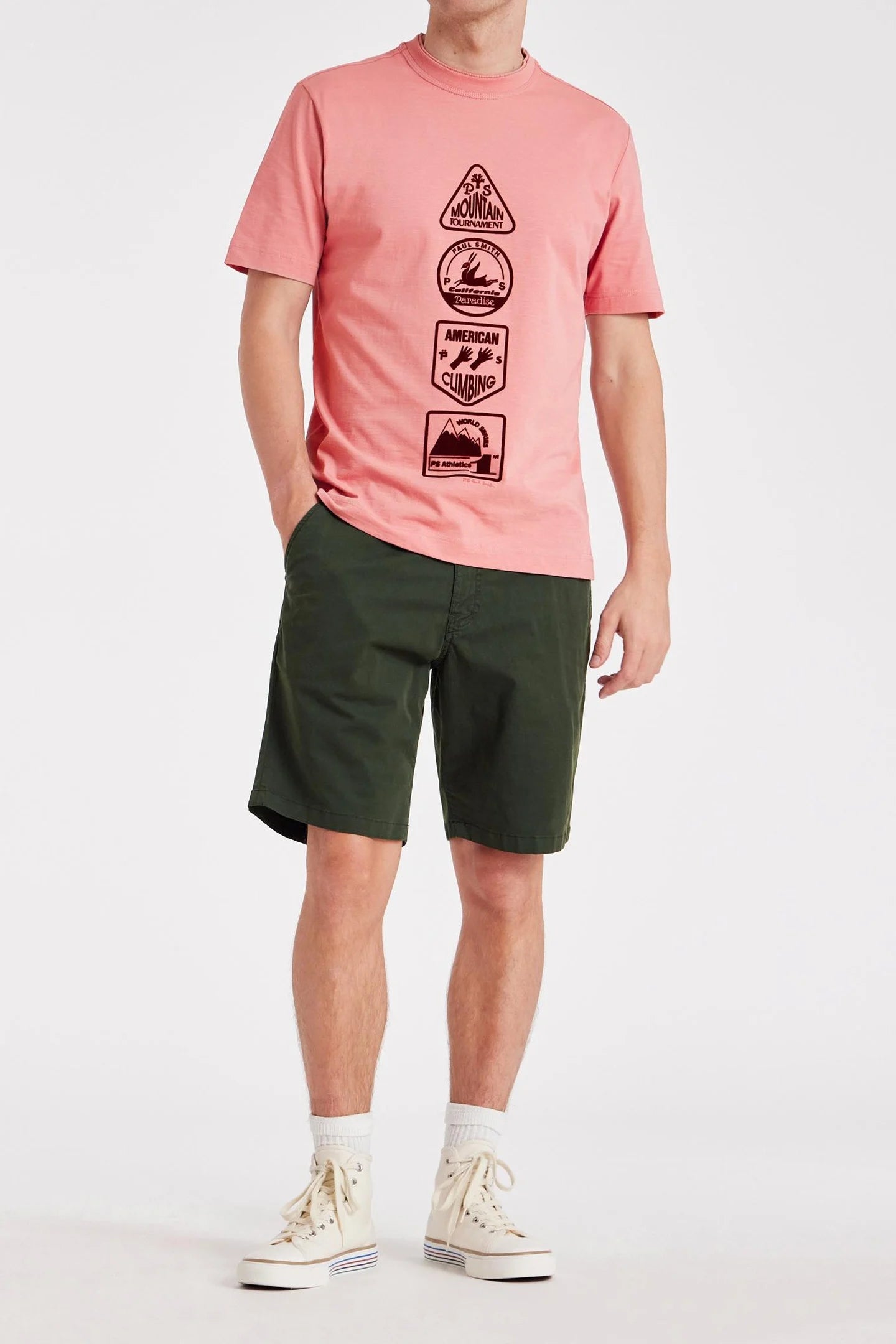 PAUL SMITH PS TAILORED CHINO SHORTS DARK KHAKI GREEN RRP £130 BNWT
