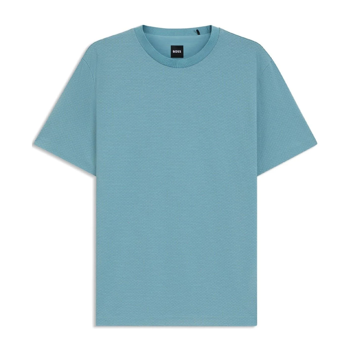 HUGO BOSS RIBBED COTTON T-SHIRT BLUE LARGE RRP £119 BNWT