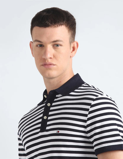 TOMMY HILFIGER 1985 COLLECTION STRIPED PIQUE COTTON POLO SHIRT RRP £75 BNWT