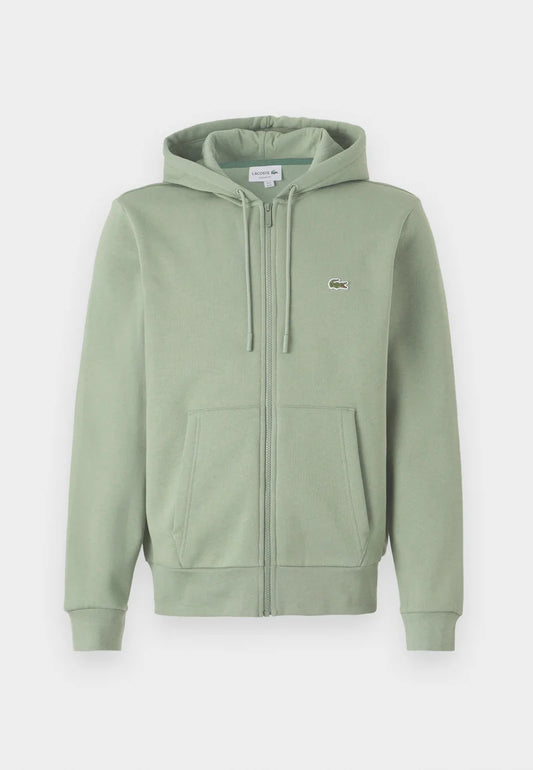 LACOSTE COTTON FLEECE FULL ZIP HOODIE SWEATSHIRT THYME GREEN 2XL RRP £125 BNWT