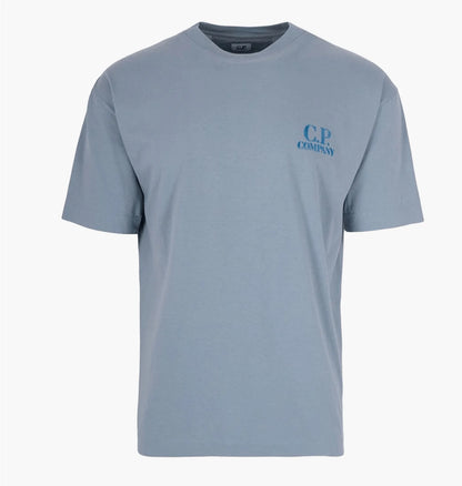 CP COMPANY 30/1 JERSEY COMFORT LOGO COTTON T-SHIRT SILVER BLUE 3XL RRP £130 BNWT