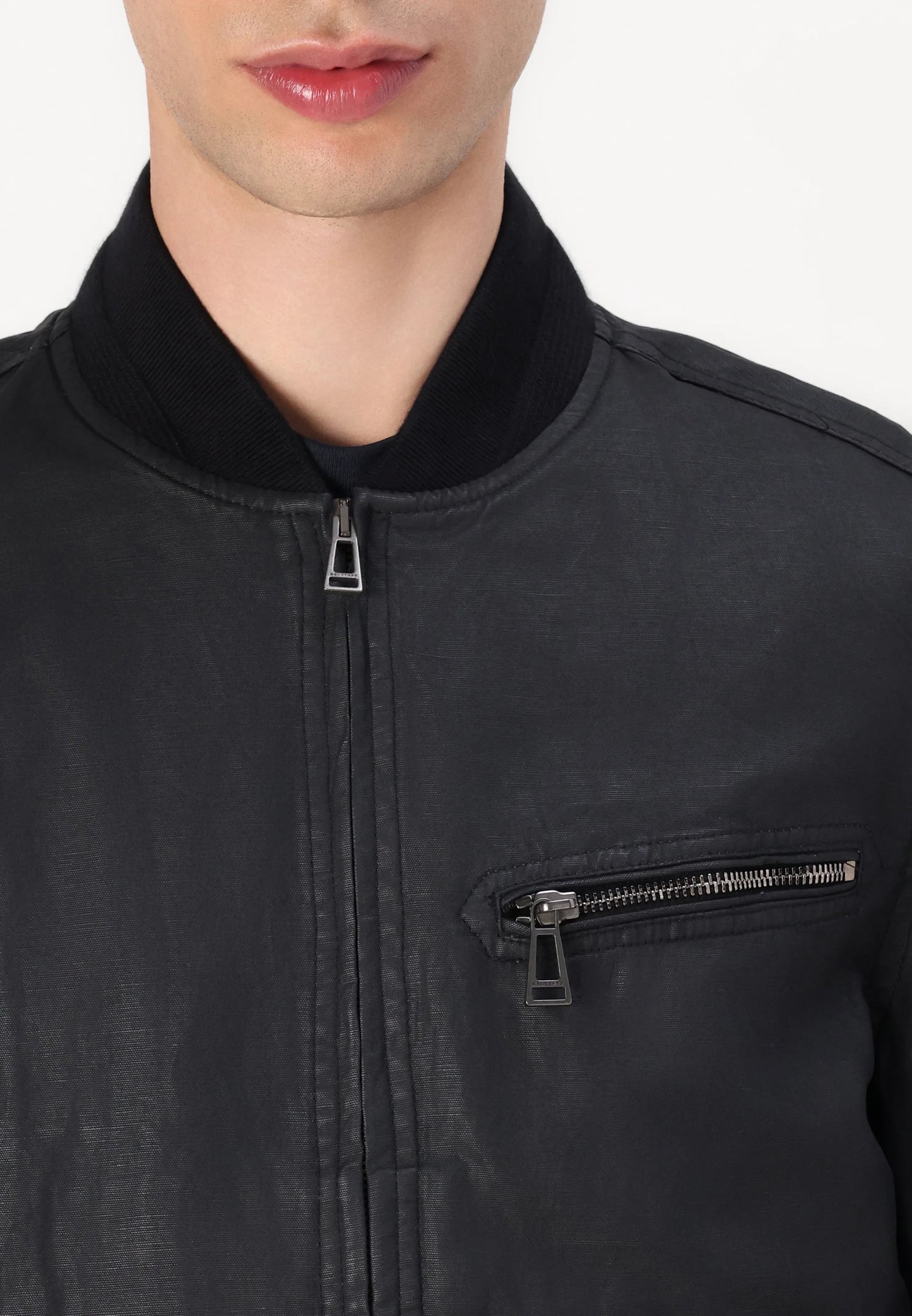BELSTAFF VANTAGE UNIFORM COATED COTTON BOMBER JACKET BLACK UK56 3XL RRP £450 NEW