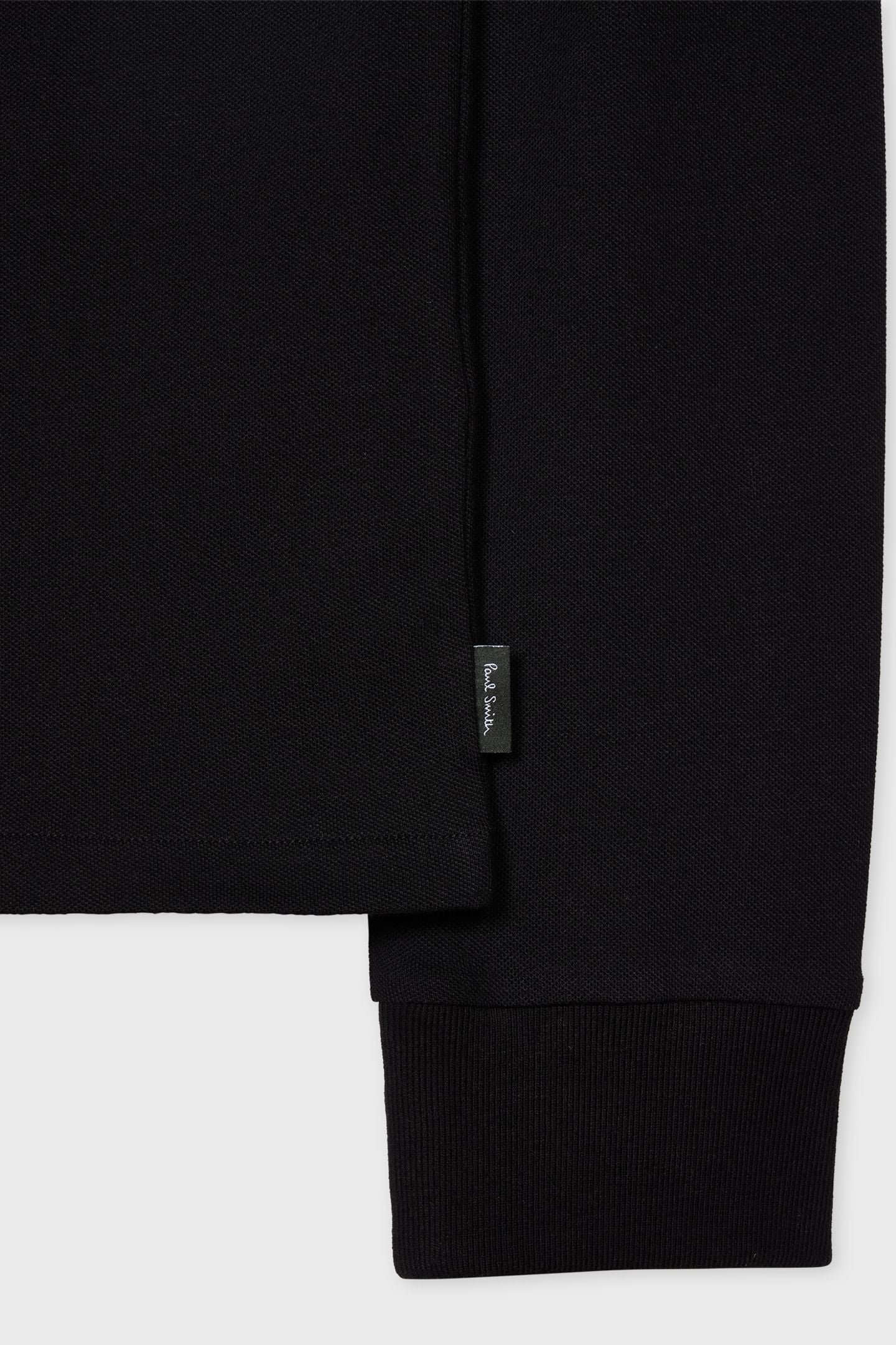 PAUL SMITH PS LONG SLEEVE FULL ZIP COTTON POLO SHIRT BLACK/GREY RRP £115 BNWT
