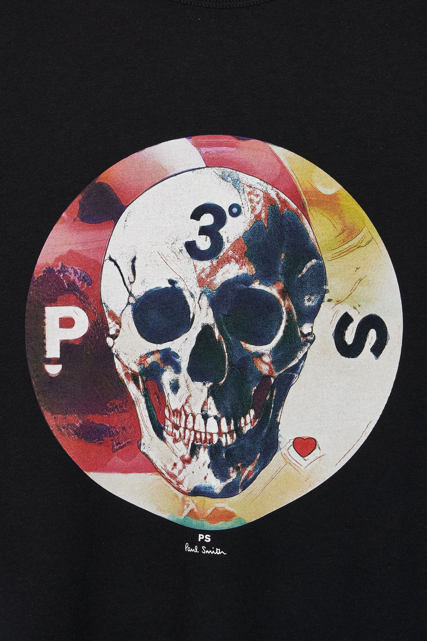 PAUL SMITH PS ROUND SKULL COTTON T-SHIRT BLACK RRP £70 BNWT