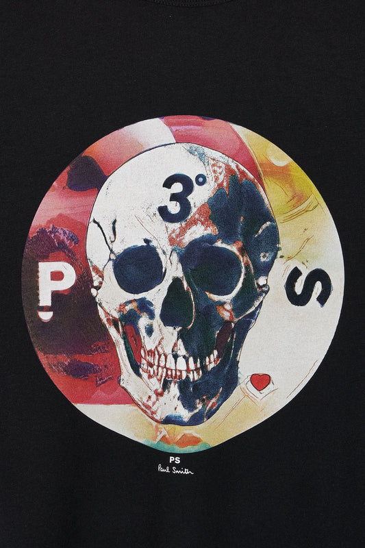 PAUL SMITH PS ROUND SKULL COTTON T-SHIRT BLACK RRP £70 BNWT