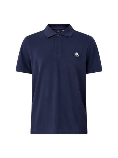 MOOSE KNUCKLES EVERETT PIQUE COTTON POLO SHIRT NAVY BLUE RRP £130 BNWT