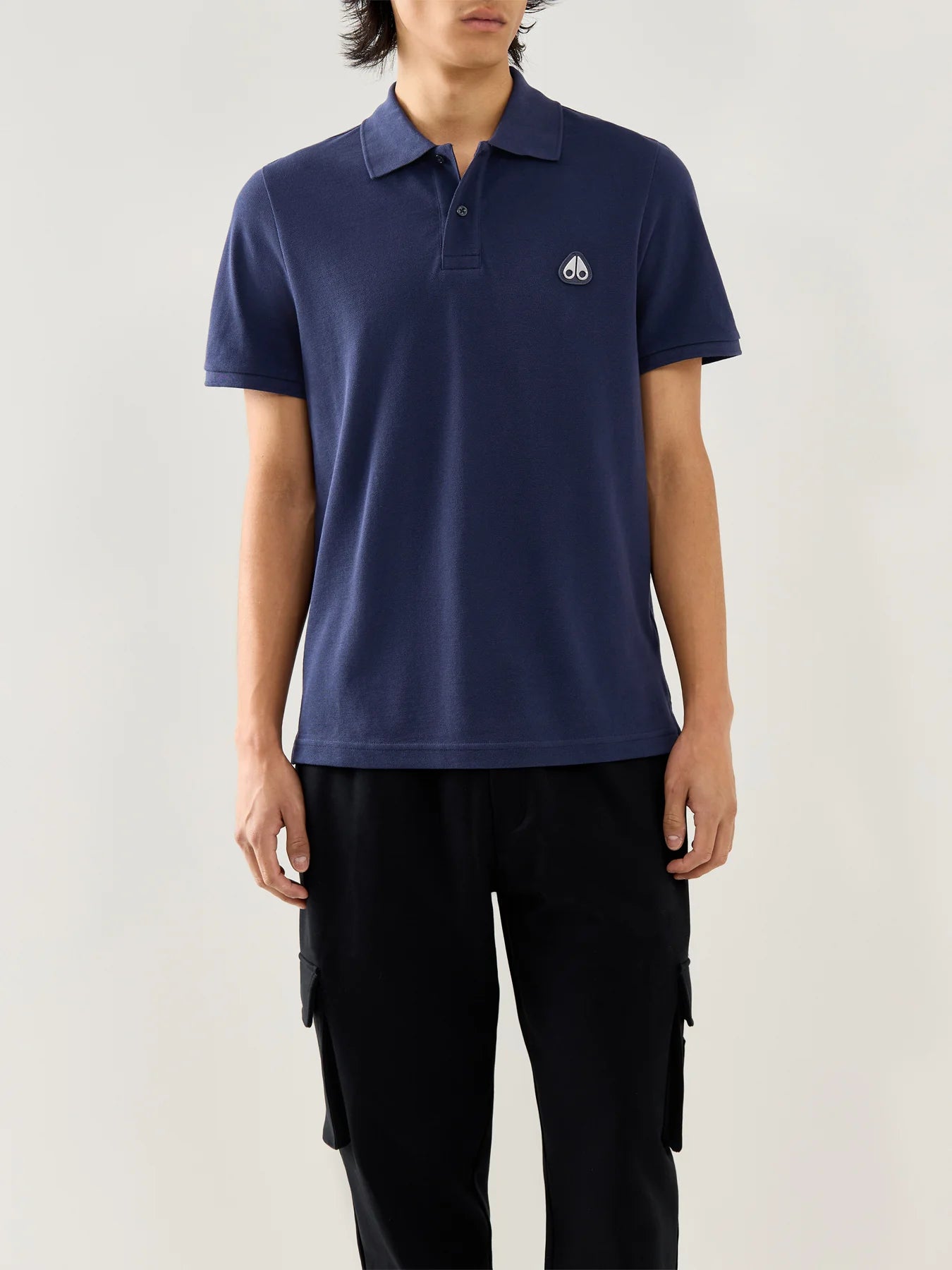 MOOSE KNUCKLES EVERETT PIQUE COTTON POLO SHIRT NAVY BLUE RRP £130 BNWT