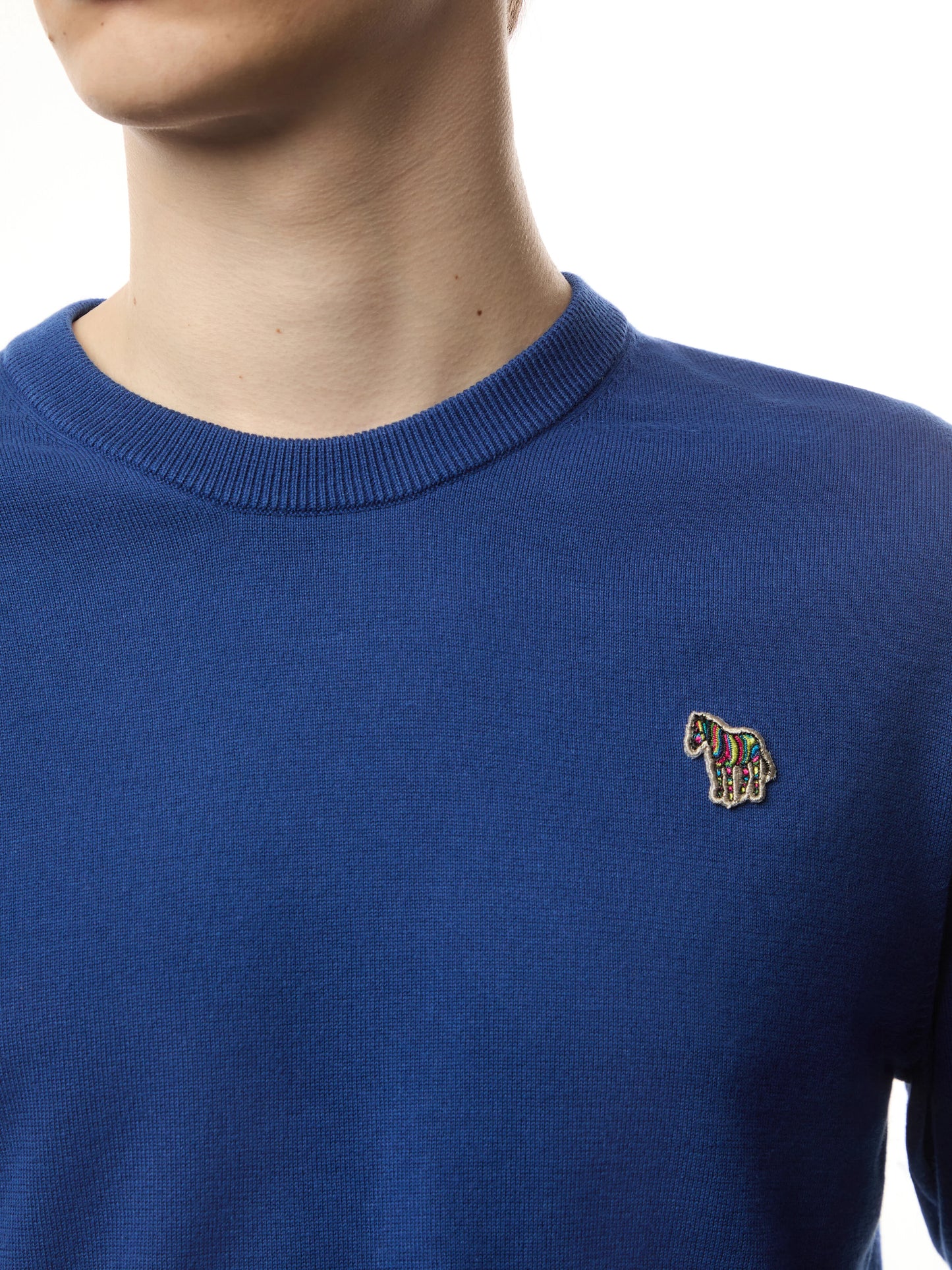 PAUL SMITH ORGANIC COTTON CREW NECK ZEBRA LOGO JUMPER BLUE RRP £125 BNWT