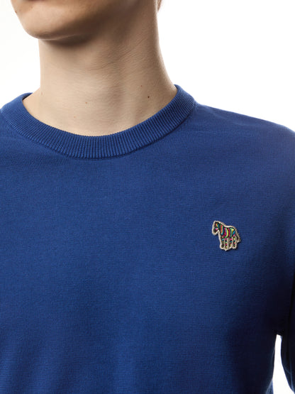 PAUL SMITH ORGANIC COTTON CREW NECK ZEBRA LOGO JUMPER BLUE RRP £125 BNWT