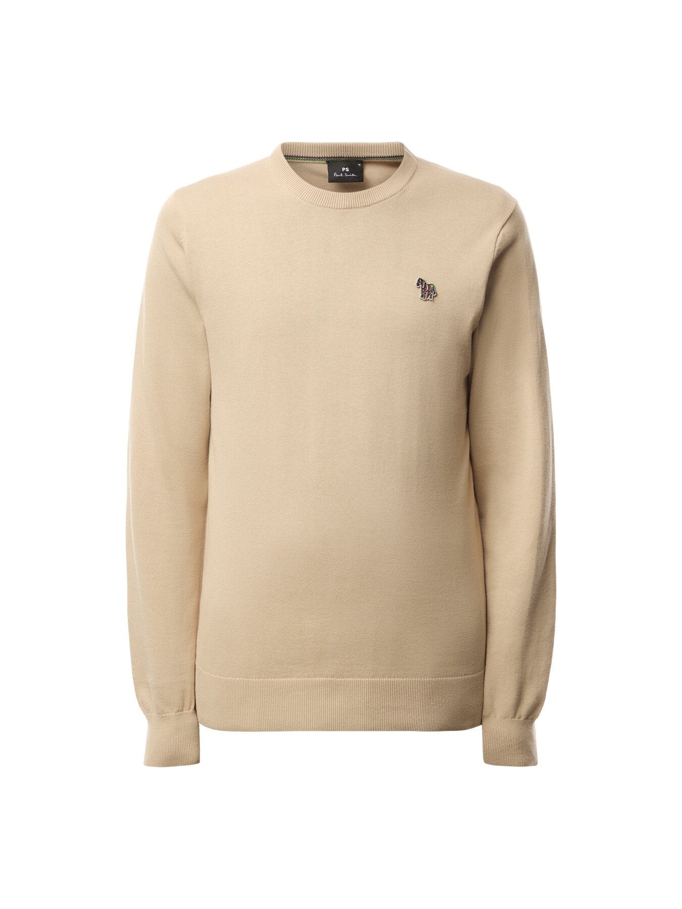 PAUL SMITH ORGANIC COTTON CREW NECK ZEBRA LOGO JUMPER BEIGE RRP £125 BNWT