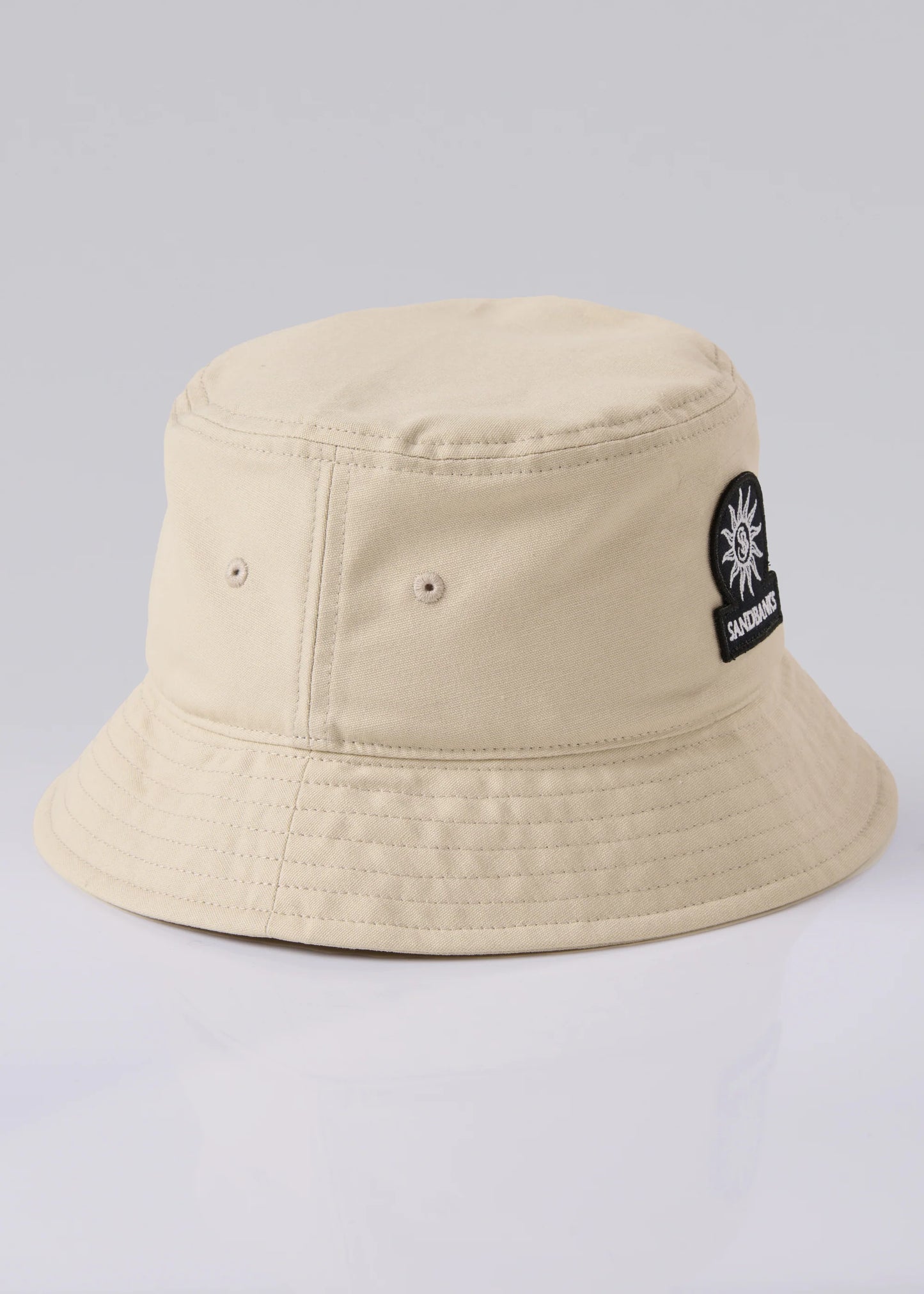 SANDBANKS BADGE LOGO COTTON BUCKET HAT STONE ONE SIZE RRP £90 BNWT