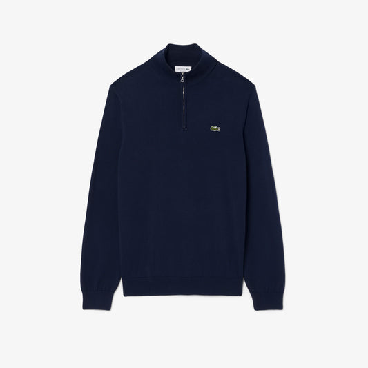 LACOSTE CROC LOGO QUARTER ZIP JUMPER NAVY BLUE SIZE RRP £130 BNWT