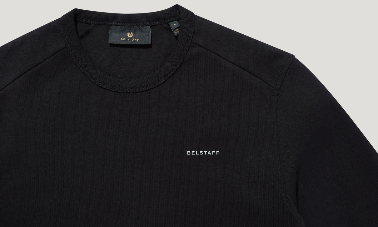 BELSTAFF ALLOY CREW NECK SWEATSHIRT BLACK RRP £155 BNWT