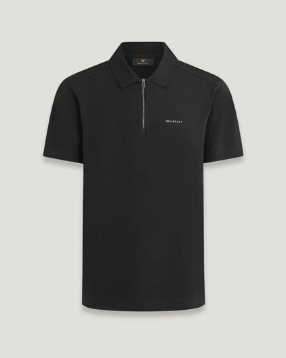 BELSTAFF ALLOY STRETCHY ZIP NECK COTTON POLO SHIRT BLACK 2XL RRP £110 BNWT