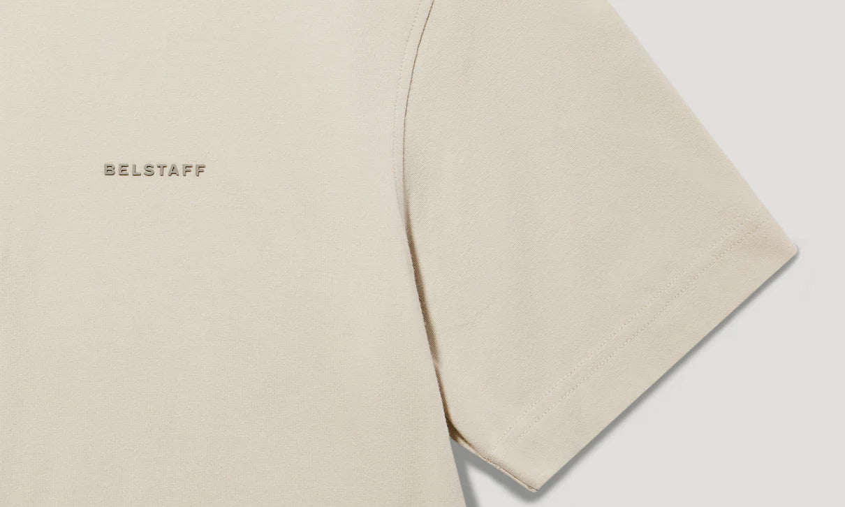 BELSTAFF ALLOY STRETCHY ZIP NECK COTTON POLO SHIRT STONE BEIGE 3XL RRP £110 BNWT