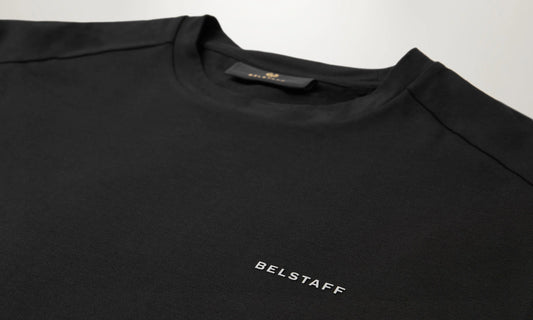 BELSTAFF ALLOY STRETCHY COTTON T-SHIRT BLACK RRP £80 BNWT