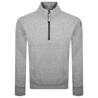 PARAJUMPERS BROADPEAK HALF ZIP COTTON FLEECE SWEATSHIRT ASH GREY 3XL RRP£180 NEW