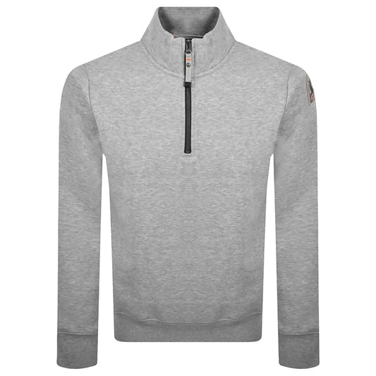 PARAJUMPERS BROADPEAK HALF ZIP COTTON FLEECE SWEATSHIRT ASH GREY 3XL RRP£180 NEW