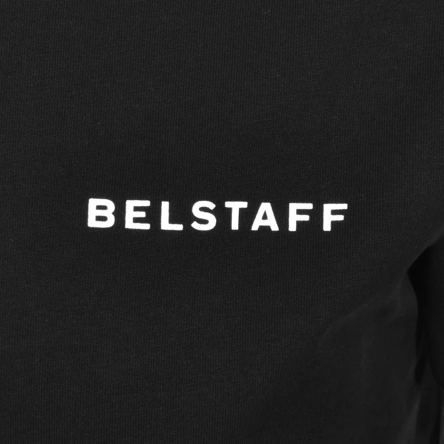 BELSTAFF BORDER LOGO COTTON T-SHIRT BLACK RRP £70 BNWT