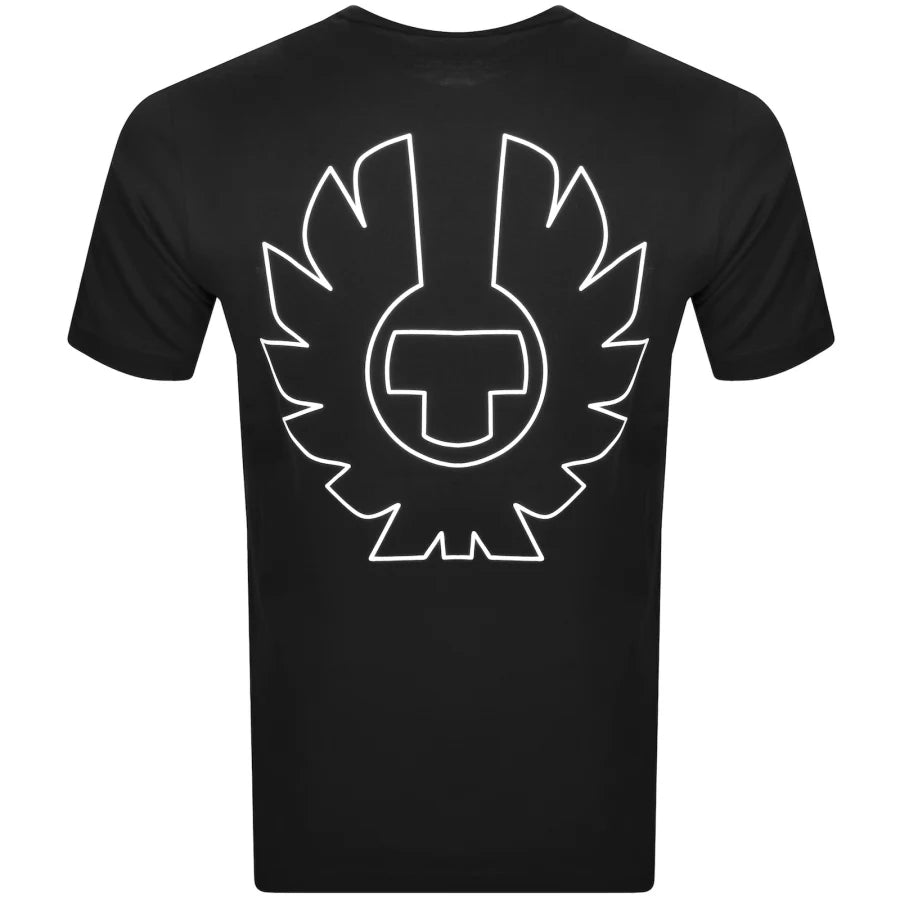 BELSTAFF BORDER LOGO COTTON T-SHIRT BLACK RRP £70 BNWT