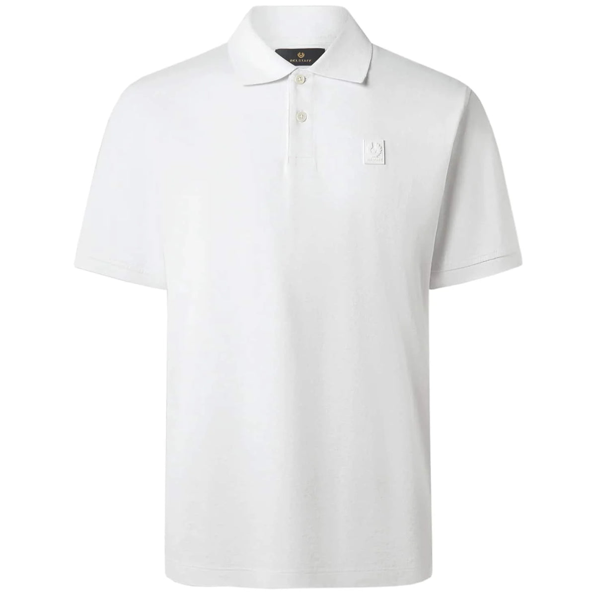 BELSTAFF STEEL MERCERISED COTTON PATCH POLO SHIRT WHITE RRP £110 BNWT