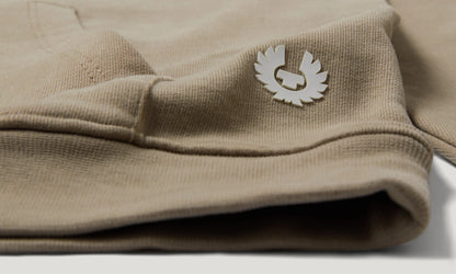 BELSTAFF LOGO HOODIE COTTON FLEECE HOODED SWEATSHIRT DARK SAND RRP £150 BNWT