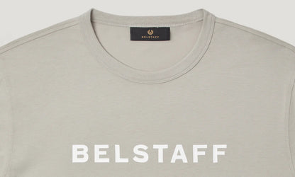 BELSTAFF LOGO COTTON T-SHIRT CEMENT GREY RRP £60 BNWT