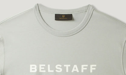 BELSTAFF LOGO COTTON T-SHIRT QUARRY BLUE RRP £60 BNWT