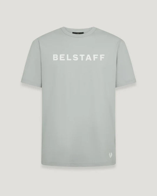 BELSTAFF LOGO COTTON T-SHIRT QUARRY BLUE RRP £60 BNWT