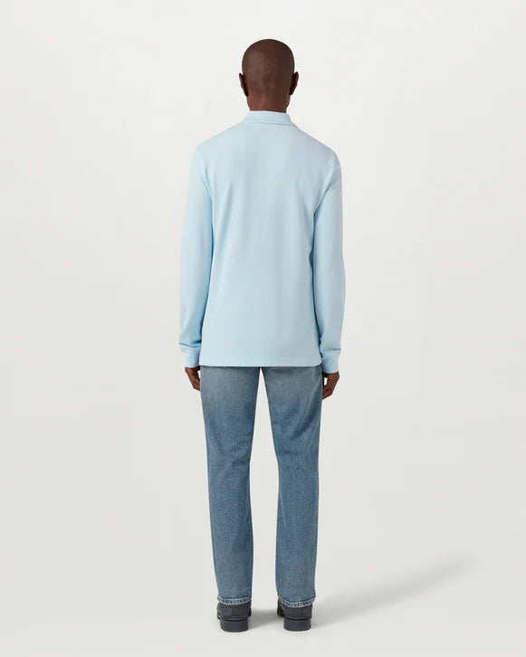 BELSTAFF PIQUE COTTON LONG SLEEVE POLO SHIRT TONAL SKY BLUE RRP £120 BNWT