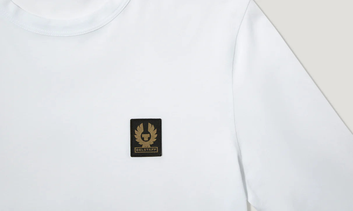 BELSTAFF PHOENIX PATCH LONG SLEEVE COTTON T-SHIRT WHITE RRP £70 BNWT