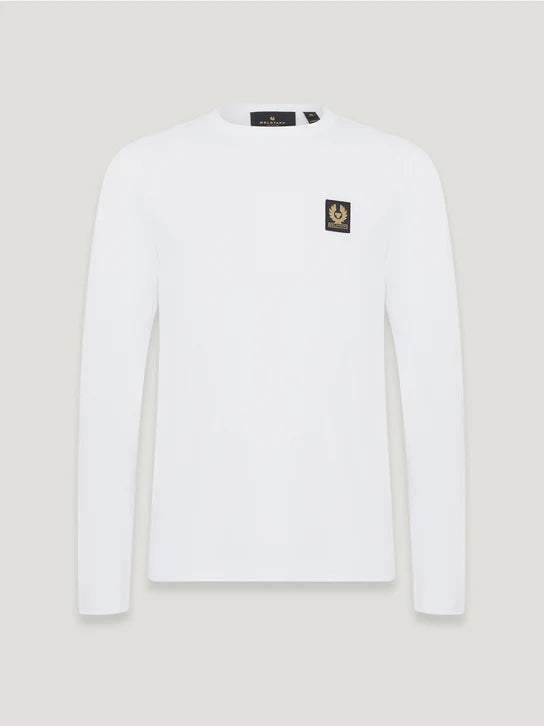 BELSTAFF PHOENIX PATCH LONG SLEEVE COTTON T-SHIRT WHITE RRP £70 BNWT