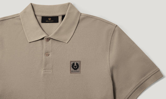 BELSTAFF PHOENIX PATCH PIQUE COTTON POLO SHIRT IN DARK SAND 2XL RRP £95 BNWT