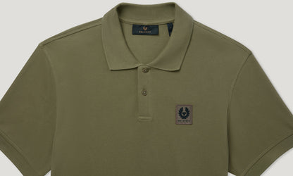 BELSTAFF PHOENIX PATCH PIQUE COTTON POLO SHIRT TRUE OLIVE GREEN RRP £95 BNWT