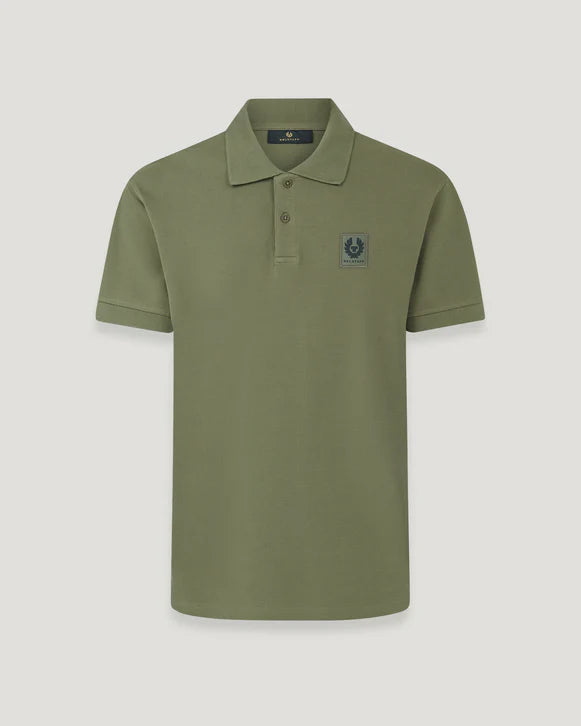 BELSTAFF PHOENIX PATCH PIQUE COTTON POLO SHIRT TRUE OLIVE GREEN RRP £95 BNWT