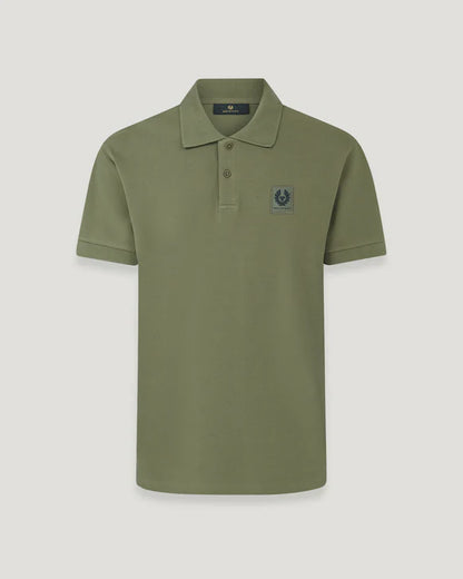 BELSTAFF PHOENIX PATCH PIQUE COTTON POLO SHIRT TRUE OLIVE GREEN RRP £95 BNWT