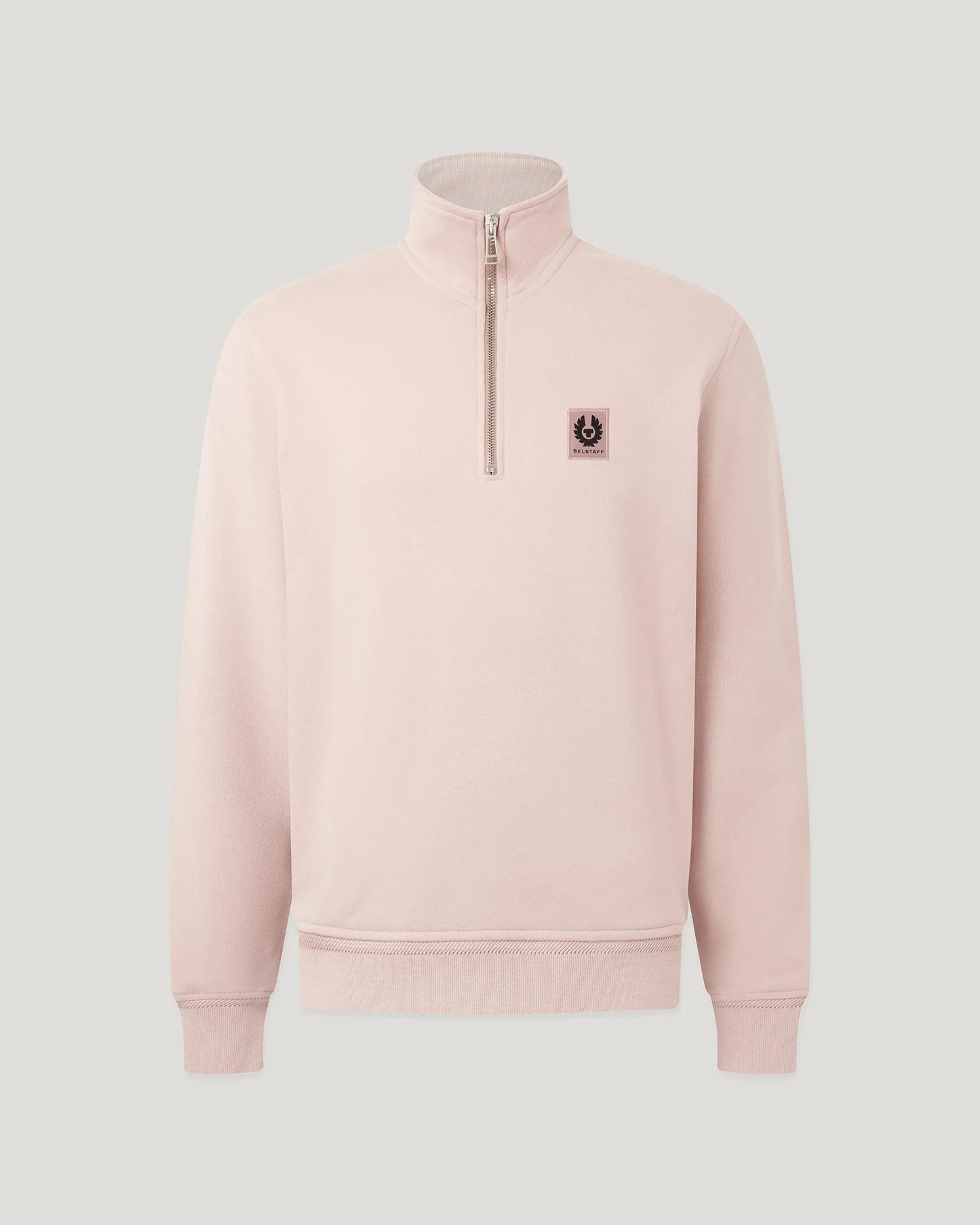 BELSTAFF QUARTER ZIP COTTON FLEECE SWEATSHIRT DUSK PINK RRP £145 BNWT