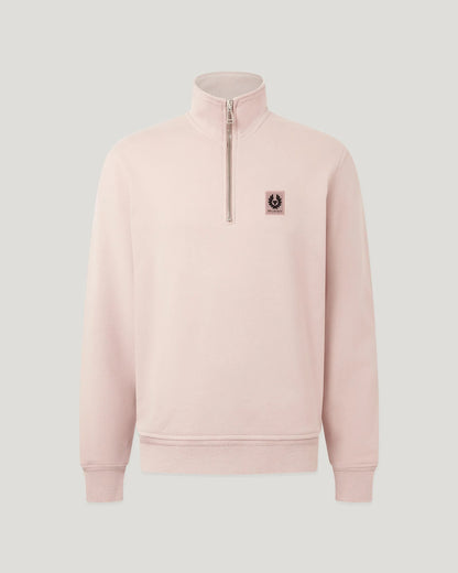 BELSTAFF QUARTER ZIP COTTON FLEECE SWEATSHIRT DUSK PINK RRP £145 BNWT