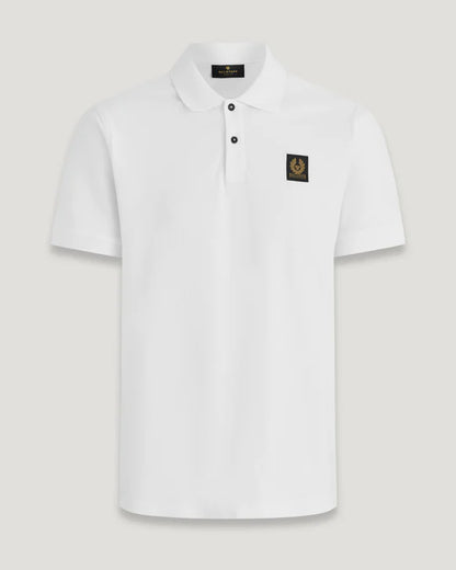 BELSTAFF PHOENIX PATCH PIQUE COTTON POLO SHIRT IN WHITE RRP £95 BNWT