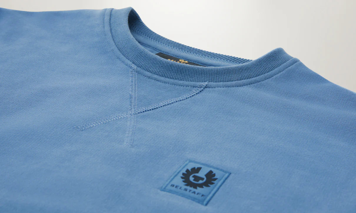 BELSTAFF PHOENIX PATCH CREW NECK SWEATSHIRT MOONLIGHT BLUE RRP £150 BNWT