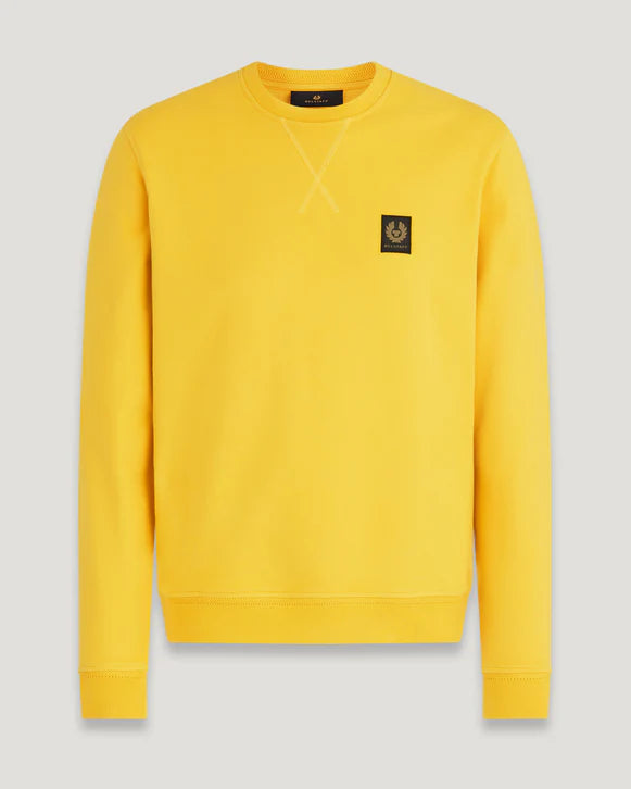 BELSTAFF PHOENIX PATCH COTTON FLEECE SWEATSHIRT SULPHUR YELLOW RRP £140 BNWT