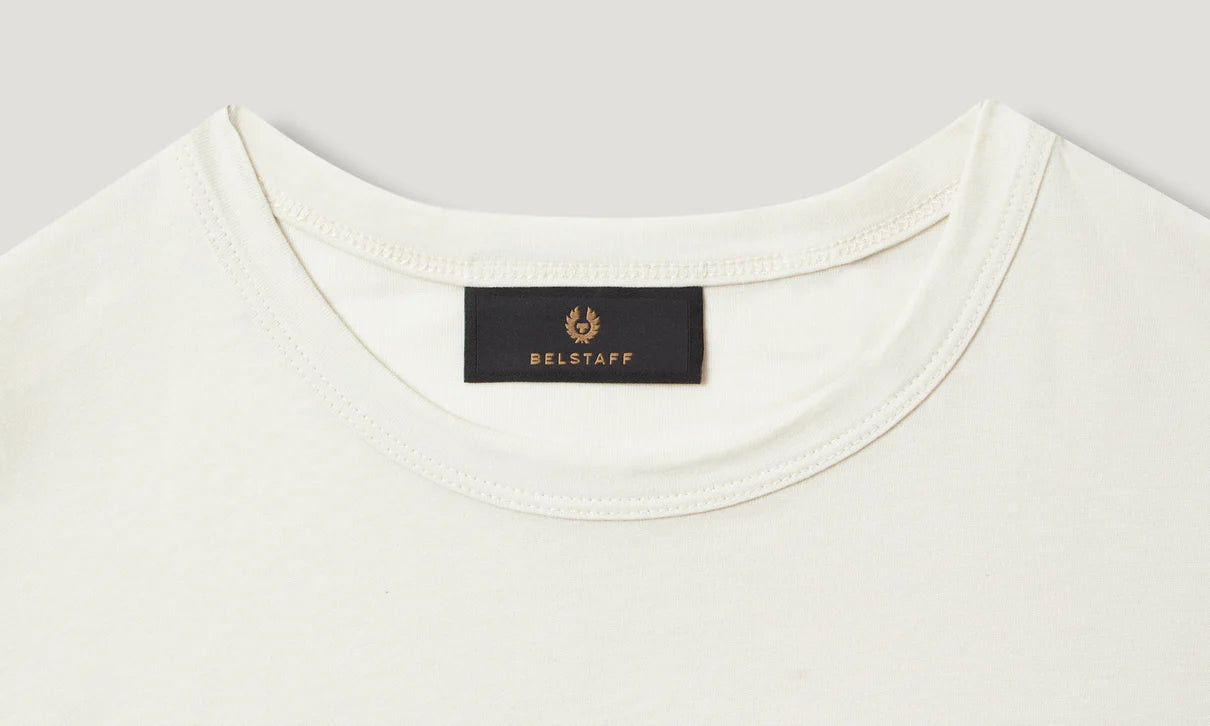 BELSTAFF PHOENIX PATCH COTTON T-SHIRT TONAL SILVER BIRCH CREAM RRP £60 BNWT