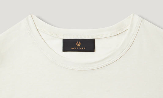 BELSTAFF PHOENIX PATCH COTTON T-SHIRT TONAL SILVER BIRCH CREAM RRP £60 BNWT