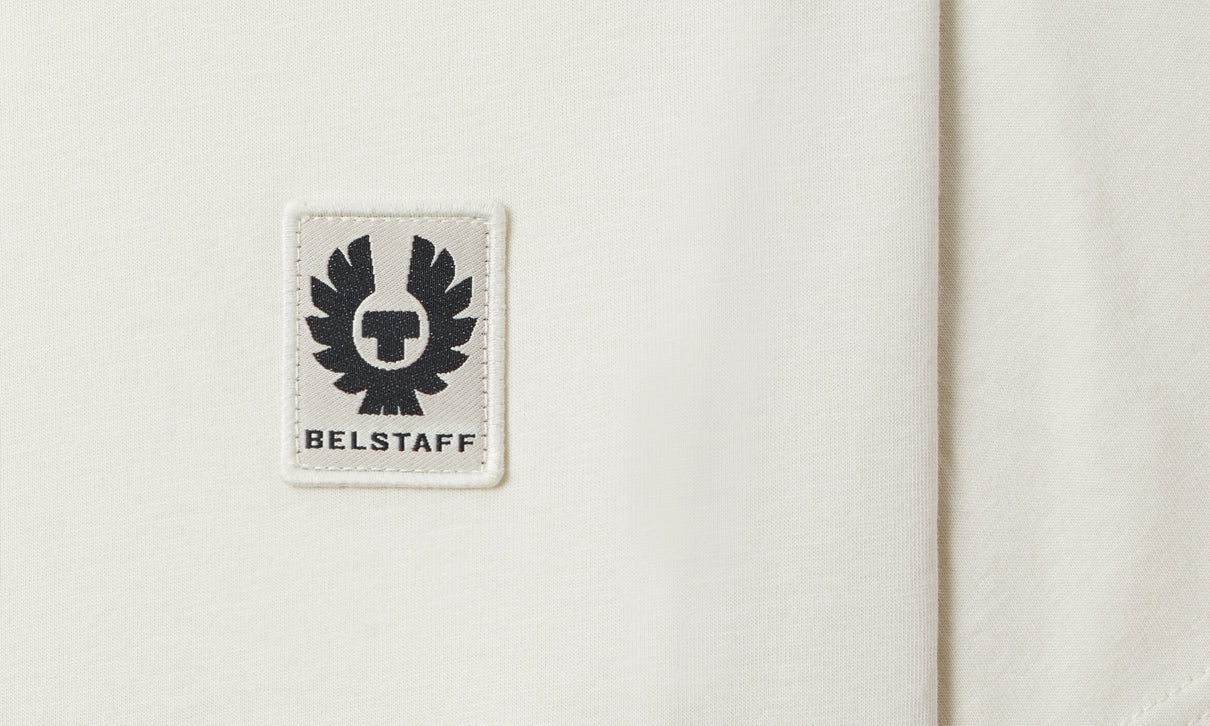 BELSTAFF PHOENIX PATCH COTTON T-SHIRT TONAL SILVER BIRCH CREAM RRP £60 BNWT