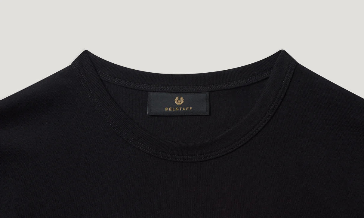 BELSTAFF BITMAP LOGO COTTON T-SHIRT BLACK/PINK RRP £60 BNWT