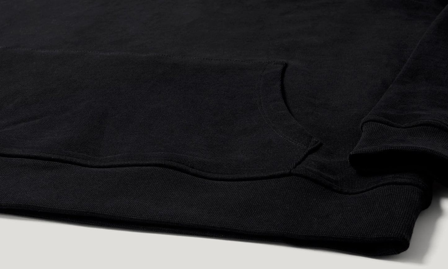 BELSTAFF BORDER COTTON FLEECE HOODED SWEATSHIRT HOODIE BLACK RRP £155 BNWT